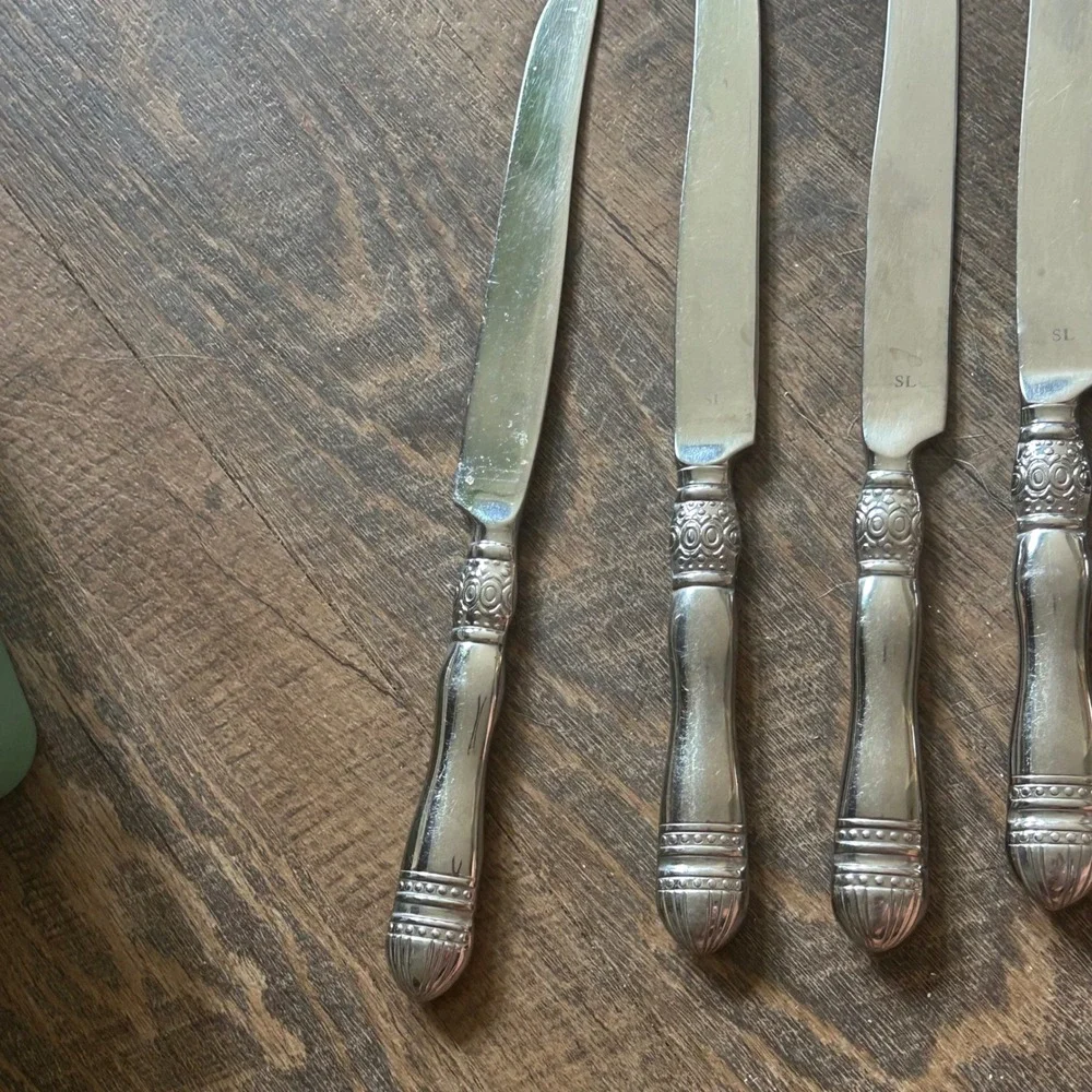 Southern Living Gallery Stainless Glossy Dinner Knives Set of 7 Silverware 9.5in